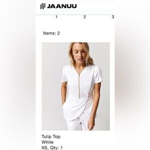 NWT Jaanuu Tulip Scrub top, white- SIZE XS
